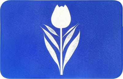 Badmat 80x50 cm - Antislip - Tulp - Minimalistisch - Bladeren - Wit - Badmatten voor badkamer - Badkamermat - Douchemat - Badkamer mat