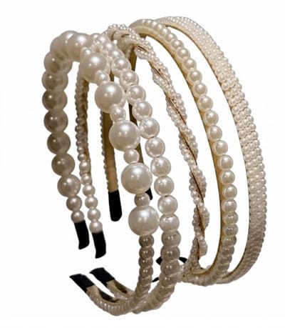 Set van 5 parel haarbanden – dames en meisjes diadeem set – elegante haaraccessoires met imitatieparels in diverse stijlen