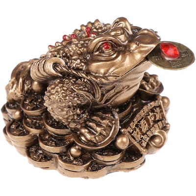 Feng Shui Pad Geld GELUK Fortuin Rijkdom Chinese Gouden Kikker Pad Munt Huis Kantoor Decoratie Geluksgeschenken Tafelblad Ornamenten