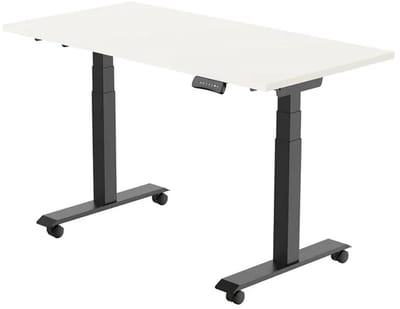 Euroseats Elektrisch bureau - verstelbaar, opklapbaar en verrijdbaar - 180x80 cm - Zwart frame - Wit