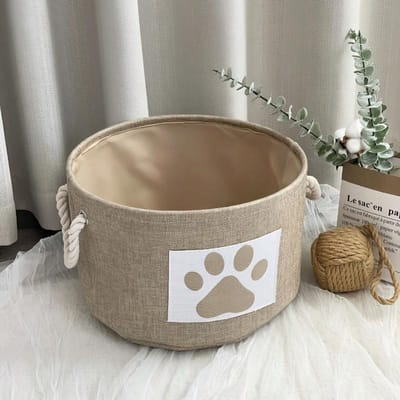 1 STuks Opvouwbare Huisdier Opbergmand - Organisatiebox voor Katten- en Hondenkleding & Speelgoed, Kerstvakantie Cadeau-Klaar Opvouwbare Huisdier Garderobe one-size bruin