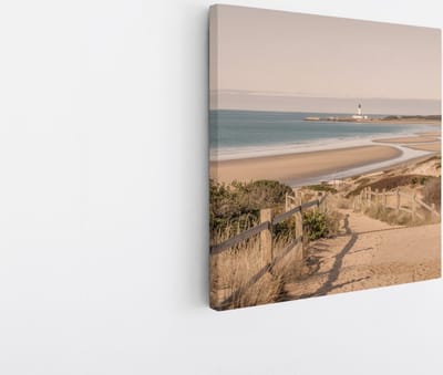 Saammp - Canvas Schilderij - Strand - Nederland - Zee - 20x20 - Foto op canvas - Wanddecoratie - muurdecoratie Woonkamer - Slaapkamer decoratie - Canvas Print