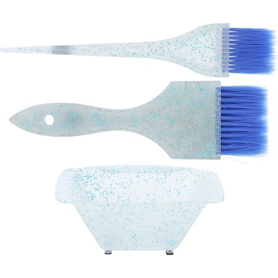 3 stuks Haarkleurset Thuis Salon Haarkleuring Tint Kwast Verven Mengkom Accessoireset (Blauw) white