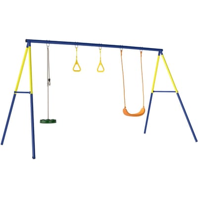 4goodz Schommelrek tot 150 kg 3-in-1 met turnringen 285x160x181 cm