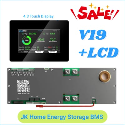 JKBMS JK-PB2A16S20P V19+LCD 24V 48V LiFePo4 Lithium-Ion Batterij 150A 200A Huishoudelijke Energie BMS naar Inverter Actieve Balancer 1A 2A EU VOORRAAD