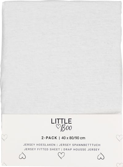 Hoeslaken Wieg Little Boo Uni White 2-pack 40x80/90