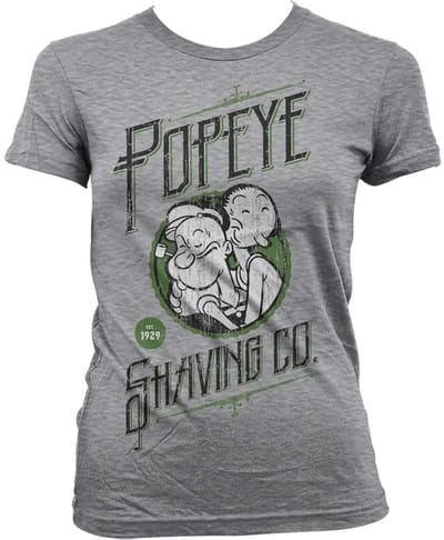 Popeye's Shaving Co Girly T-shirt voor dames, heather-grijs