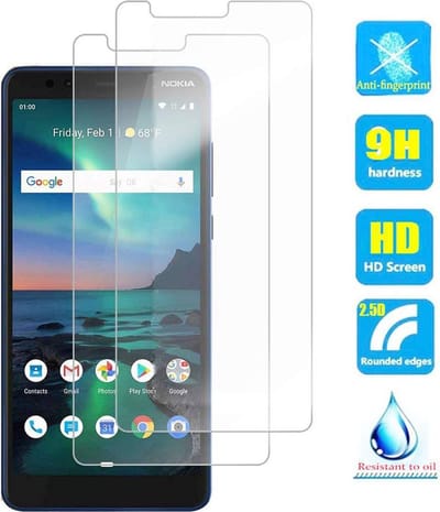 2 Stuks Screenprotector Tempered Glass Glazen Gehard Screen Protector 2.5D 9H (0.3mm) - Geschikt Voor: Nokia 3.1
