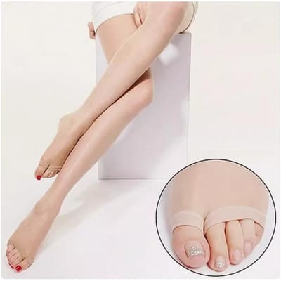 5 Paires S-XXL Plus Ouverture Orteils Collants pour Femmes Transparents Sans Orteils Taille Été Fins 20D Collants Avec Bande de Maintien Nouveaux Bas en Soie 35-45kg white