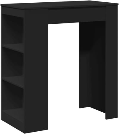 Bartafel met vakken - Hoge tafel - Ruimte organiseren - Stabiel en duurzaam - 95x47x103.5cm - Zwart