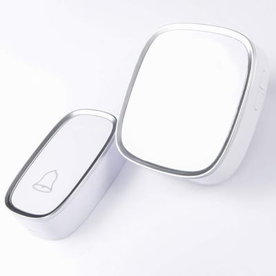 Draadloze deurbel - zendbereik van 300 meter, 36 beltonen - Draagbare pager voor wandmontage - Regenbestendige ontvanger voor buiten - Zendafstand aanpasbaar tot 15*8,7*8 mm - Voor gebruik als buitendeurbel - Wit