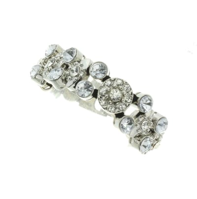 Behave - Armband - zilverkleur stenen - luxe glamour - 16-18 cm