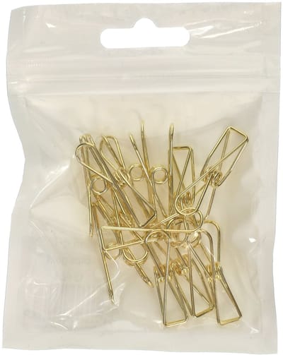 Clips goud 3x0,6cm (set van 12 st)