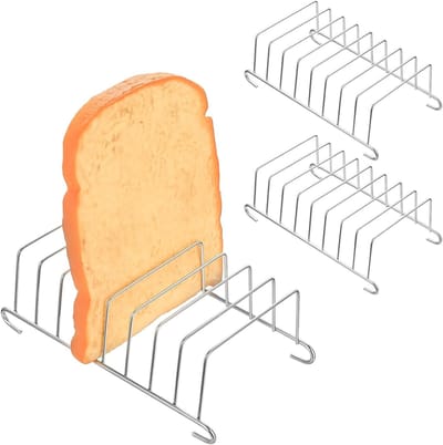 Stainless Steel Toaster Rack voor 8 Slices Brood - Air Fryer Toast Stand en Holder voor Gezond Bakken