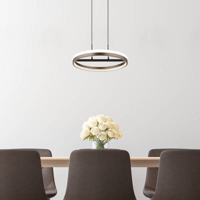 Globo Della LED hanglamp, Ø 40 cm, donkergrijs, metaal