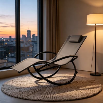 Clruro Schommelstoel - Elegante ligstoel - Comfortabele zitting voor zonnebaden - Grijs