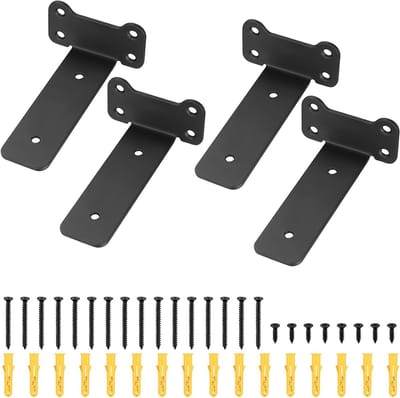Zware Wandplank Steunen, 4 Stuks 5 Inch Stevige Planksteunen voor Wandmontage, Metalen L-vormige Beugels voor Planken, Cat Ear Ontwerp, Ideaal voor Thuis en Kantoor