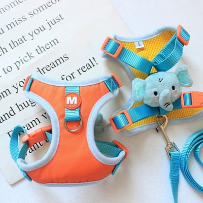 Collier réglable pour chien bouledogue français, imprimé animal, harnais pour chiot, gilet en polyester, accessoires pour laisse de petite et moyenne taille S bleu