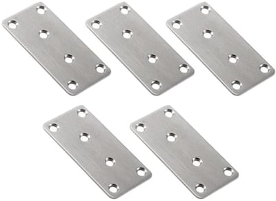 Dailygoods- Platte Beugel 40x80mm - Hoekbeugel - Roestvrij Staal - Waterdicht - Versterking - Verzonken Bevestigingsschroefgat
