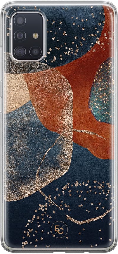 Hoesje geschikt voor Samsung Galaxy A71 - Abstract Terracotta - Soft Case - TPU - Print - Multi - ELLECHIQ