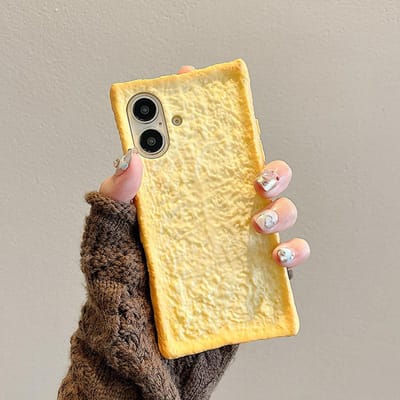 Mode Grappig Brood Toast Zacht Siliconen Hoesje Voor iPhone 17 Pro Max 16 15   11 14 Plus Air Cartoon Bescherming Achterkant iPhone 15 Pro beige