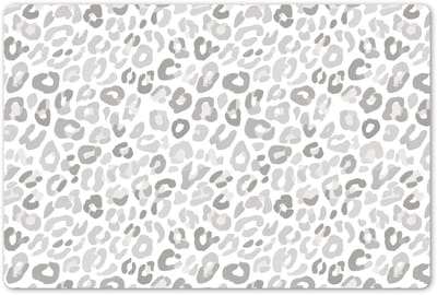 Placemats 45x30 cm - Placemat kunststof - 1 stuk - Luipaard - Motief - Grijs - Borden onderleggers - Decoratie voor op tafel - Keuken tafeldecoratie accessoires - Vinyl onderlegger - Tafelversiering
