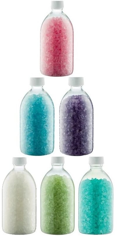 Badzout - 600 gram - set van 6 verschillende geuren - Witte Dop - Relaxing Moment, Eucalyptus, Hamam, Opium, Lavendel en Rozen