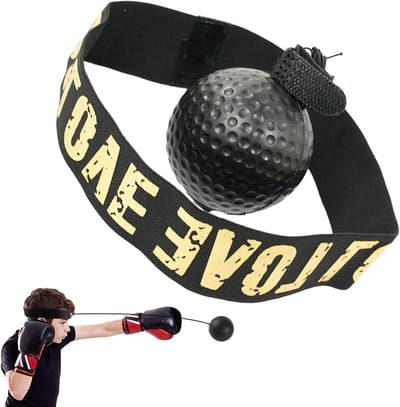Boksreflex hoofdband - Trainingsbal set - Verbeteren coördinatie - Verschillende niveaus - 8x8x8 cm - Zwart