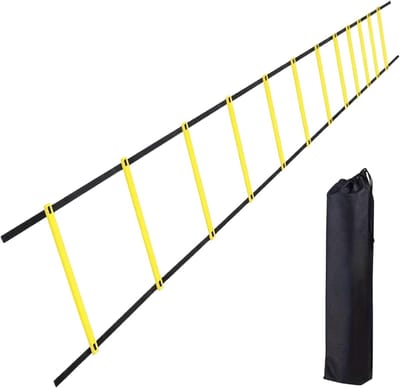Behendigheidsladder - Trainingsladder - Sportprestaties Verbeteren - Snel Opzetbaar - 6 meter - Zwart