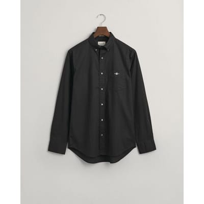 Gant Overhemd Uni Poplin Button Down Zwart / male