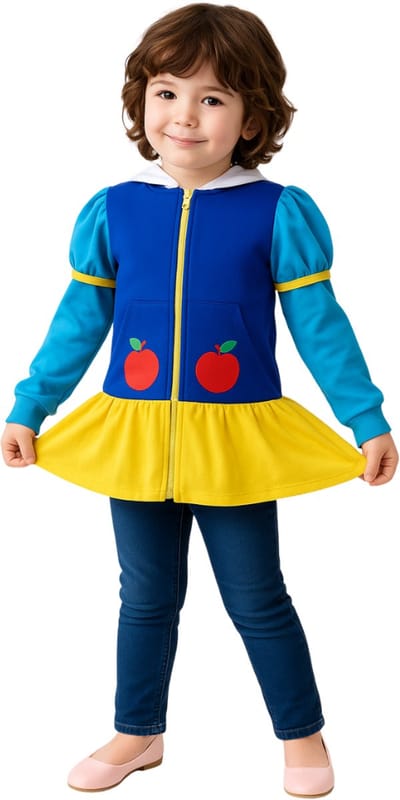Joya Kids® Sneeuw Prinses Verkleed Vest Kinderen | Prinses Glamour Verkleed | Carnaval Verkleedjurk | Prinsessenjurk Meisje | Warme Carnavalskleding | Maat 110