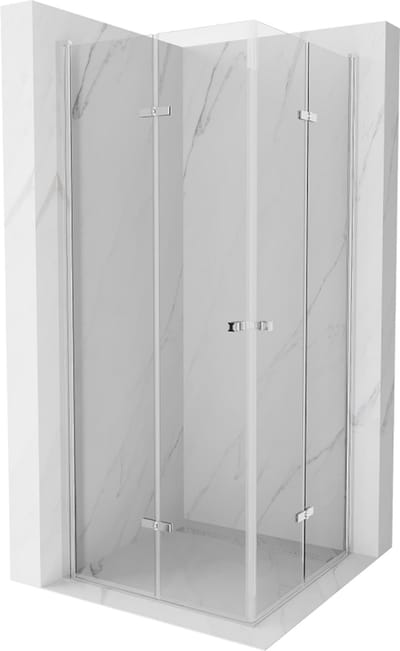 Mexen Lima Duo opvouwbare douchecabine 80 x 80 cm, transparant, chroom - 856-080-080-02-00