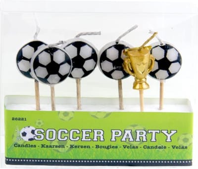 Folat - Kaarsenset Voetbal/6 Pcs