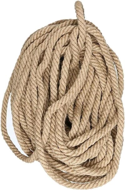 Natuurlijk Touw - Hennep Jute Touw - Ambachtelijk Gebruik - Sterk Plantaardig Materiaal - 12 mm Diameter - Bruin