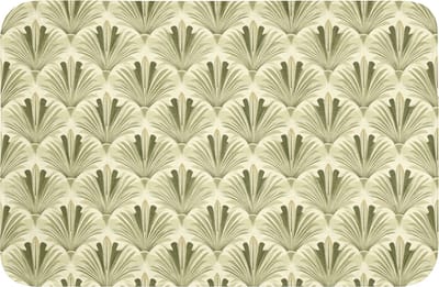 WC mat 60x40 cm - Antislip - Klassiek - Waaier - Groen - Toiletmat - Vloermat - Douchemat - Toilet tapijt - Toiletmatten