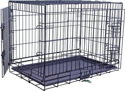 Benche draadkooi 2-drs zwart 121x76x89