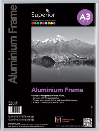 Seco fotolijst A3 - 29.7 x 42cm - zilver geborsteld aluminium - 11mm frame