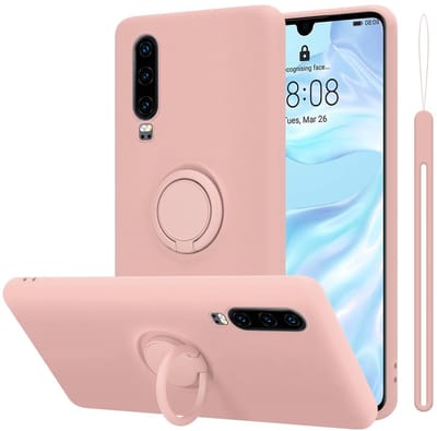 Cadorabo Hoesje geschikt voor Huawei P30 in LIQUID ROZE - Beschermhoes van flexibel TPU silicone Case Cover met ring