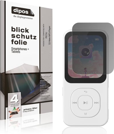 dipos – Matte Privacy Screenprotector geschikt voor PECSU S2-New MP3-Player | Anti-Spy Beschermfolie