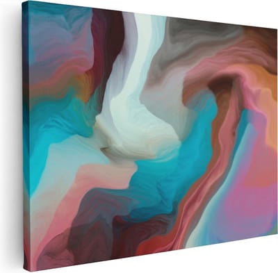 Artaza Canvas Schilderij Abstracte Kunst - 40x30 cm - Klein - Muurdecoratie Woonkamer - Wanddecoratie Roze - Kamer Accessoires