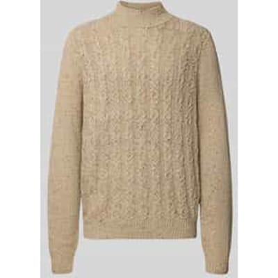 Gebreide pullover van wolmix met opstaande kraag, model 'Donegal'