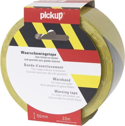 Pickup markeringstape geel zwart - 33 m x 5 cm