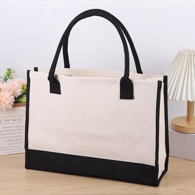 Herbruikbare Katoenen Tote Bag met Gepersonaliseerde Bloemenletters, Ideaal voor Winkelen, Strand en Dagelijks Gebruik