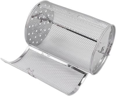 Dailygoods- Grillmand Roestvrij Staal - Rollende Grillmand - BBQ Accessoires - Groenten/Vlees Grillen - Eenvoudig Schoon te Maken - Beweegbare Deur - Grillrooster