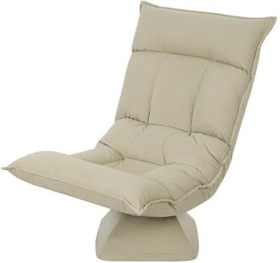 360 Graden Draaibare Vloerstoel - Opvouwbare Lazy Sofa - 5 Standen - Stof - Woonkamer & Gaming - Beige