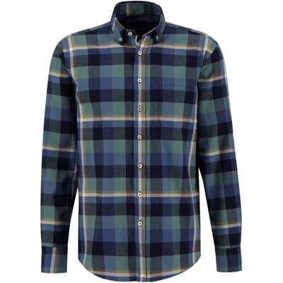 Fynch-Hatton Overhemd Bold Checks Button Down Wave / male