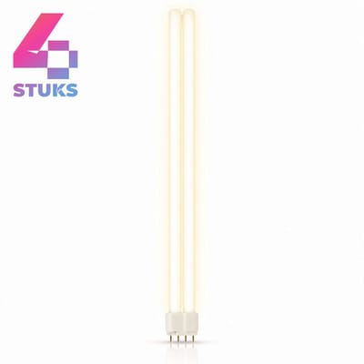 4x Stick Spaarlamp 2G11 - 40W - Warm Wit Licht (3000K) - 3500 lm - 20 jaar - Dimbaar - PL-L / Dulux-L 4-Pin