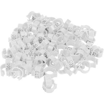 001-100 Genummerde Vogelpootring Herbruikbare Duiven Identificatie Clip Pluimvee Accessoire Wit gray