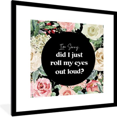 Fotolijst incl. Poster - Tiener - Quote - Ogen - 40x40 cm - Posterlijst