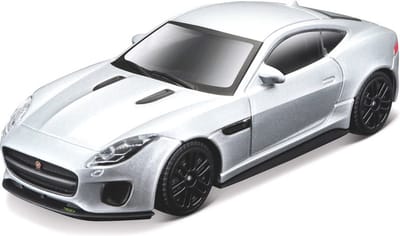 Modelauto Jaguar F-Type geel/zwart 9,5 cm 1:43 - speelgoed auto schaalmodel
